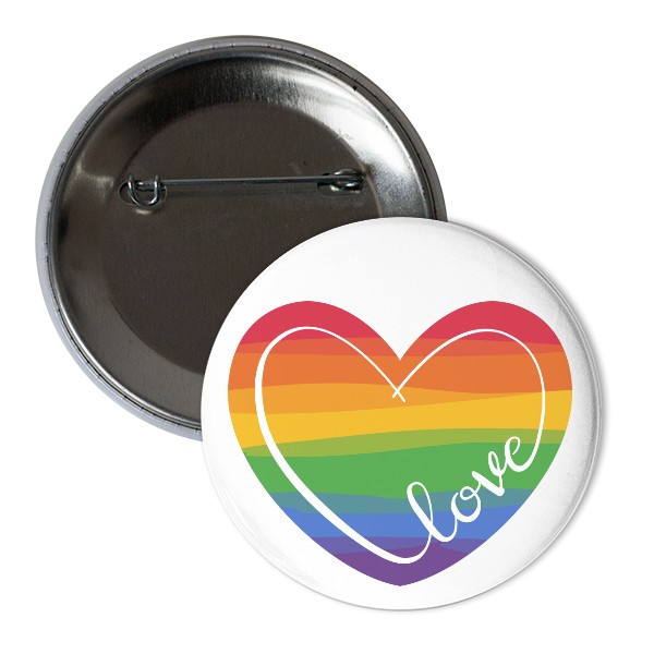 Odznáček  s potiskem Rainbow Love Placka